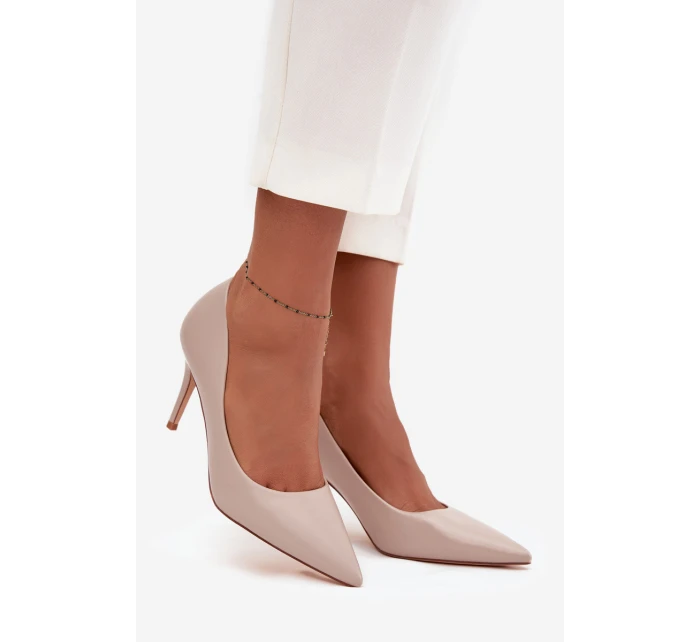 Dámské lodičky z eko kůže béžové model 21711389 - Boto