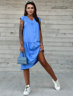 Modré bavlněné šaty s volánky MAYFLIES