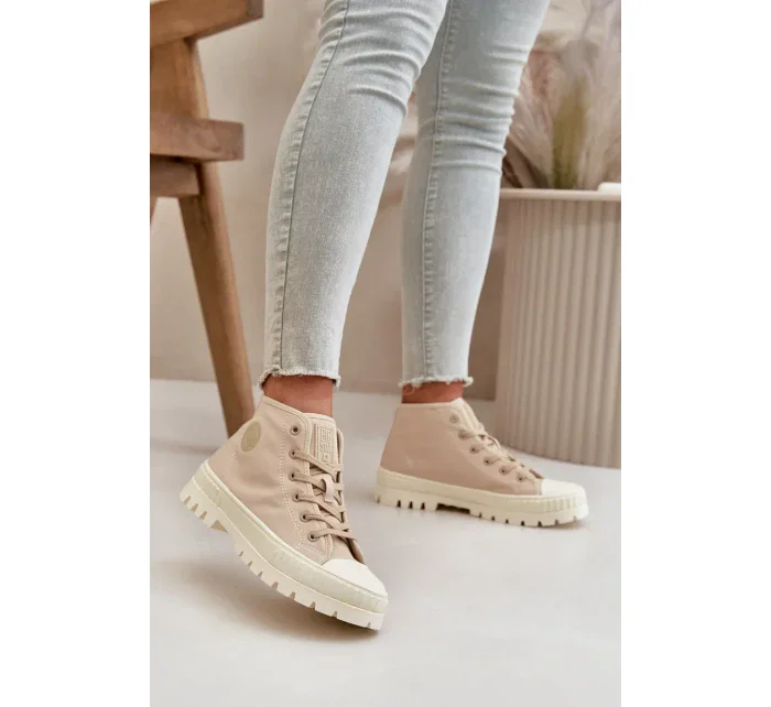 Dámské Tenisky S Vysokým Kotníkem Big Star Béžové Dámské Tenisky S Vysokým Kotníkem Big Star Béžové