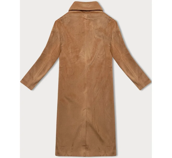 Dámský oversize kabát ve velbloudí barvě pro přechodné období J Style (11Z8161)