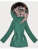 Damska kurtka z wykończeniem w kratkę Goodlookin zielona (KK60411-2#)