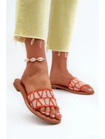 Dámské sandály na ploché podrážce oranžové Traivea Dámské sandály na ploché podrážce oranžové Traivea