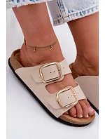 Dámské pantofle s podrážkou a přezkami  Béžové model 22123002 - Lee Cooper