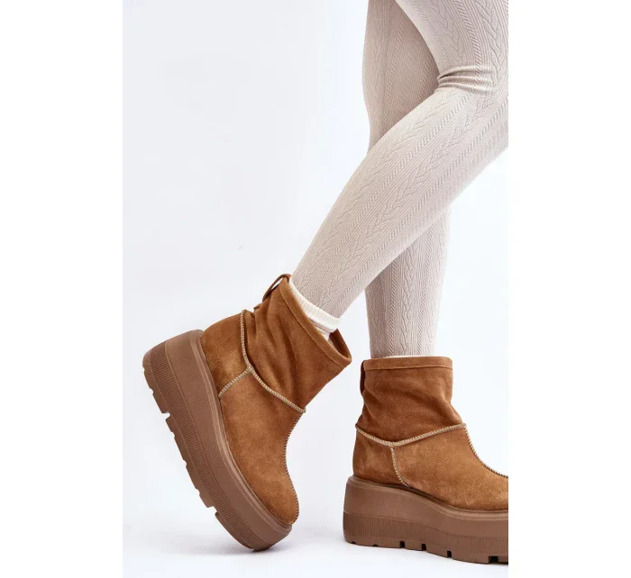 Kožené dámské boty na masivní podrážce Camel Zazoo Kožené dámské boty na masivní podrážce Camel Zazoo