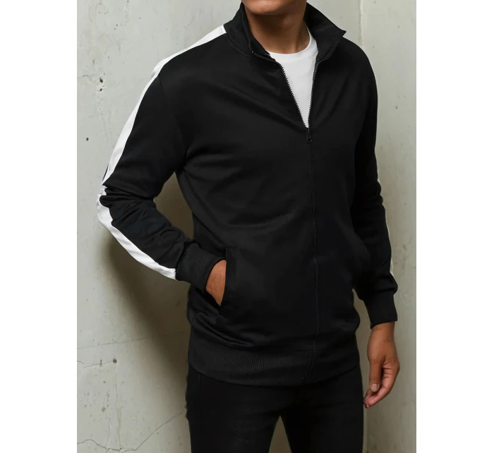 Pánská mikina na zip černá FashionStreet BX5562 Pánská mikina na zip černá FashionStreet BX5562