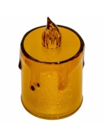 DEKORATIVNÍ SVÍČKA 8 CM JANTAROVÁ TEPLÁ BÍLÁ 1 LED