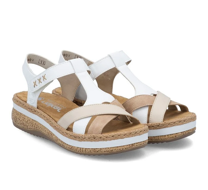 Sandały damskie na białe model 22087123 - Rieker Sandały damskie na białe model 22087123 - Rieker