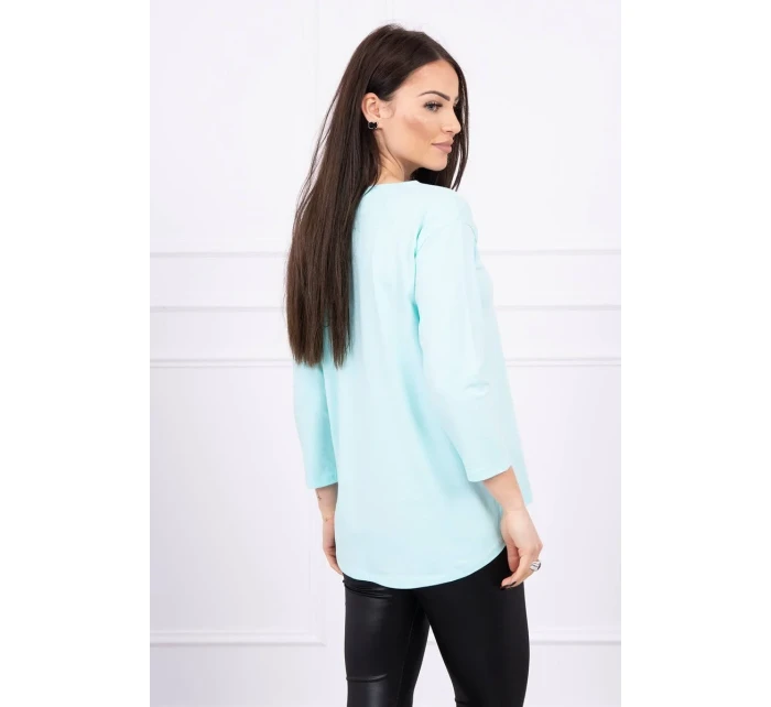 Halenka s potiskem Superior v mátové barvě