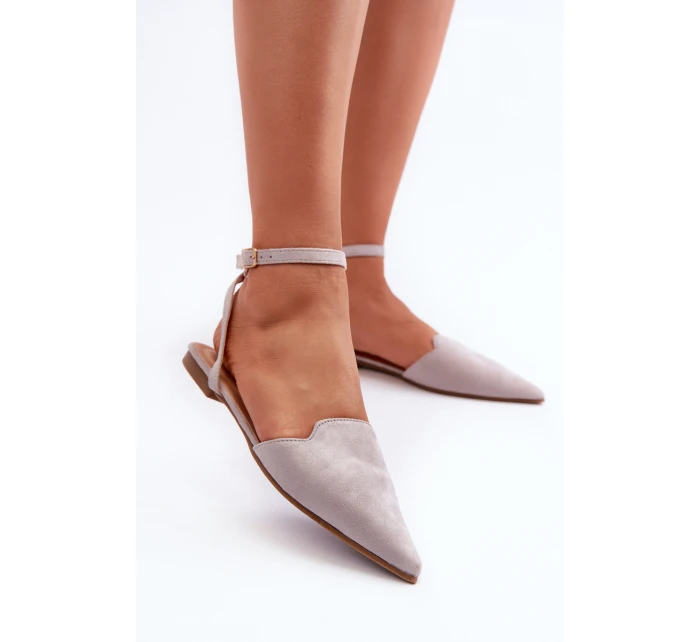 Šedé baleríny z semiše s model 21666742 - Boto Šedé baleríny z semiše s model 21666742 - Boto