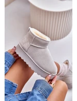 Dámské Sněhule Na Platformě Zateplené Kožíškem Světle Šedé Xamella