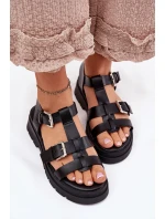 Dámské Sandály Eko Kůže S Přezkami Černé model 21699627 - Boto Dámské Sandály Eko Kůže S Přezkami Černé model 21699627 - Boto