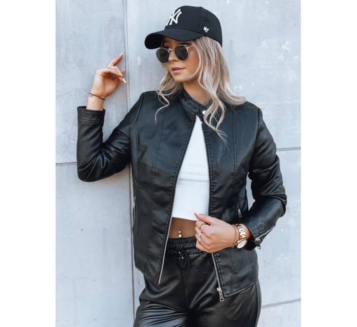 Dámská kožená bunda  černá Dstreet model 21971239 - FashionStreet