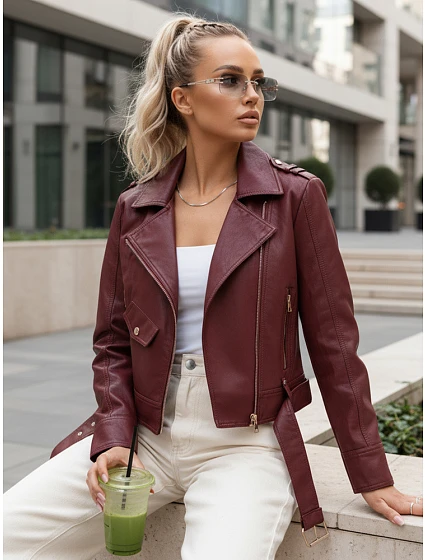 Dámská bunda z ekokůže na zip ramones FashionStreet TY5649