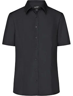 Daiber JN 643 Popelínová business halenka s krátkým rukávem 02.0643 black