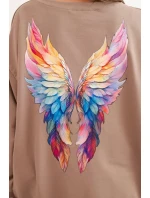 Dámská oversize mikina z bavlny s barevnými model 21421750 na zádech fango - K-Fashion