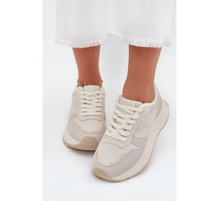 Zateplené dámské sneakersy na platformě Big Star SS274008 HI-POLY SYSTEM světle béžové Zateplené dámské sneakersy na platformě Big Star SS274008 HI-POLY SYSTEM světle béžové