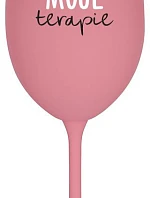MOJE TERAPIE - růžová sklenice na víno 350 ml
