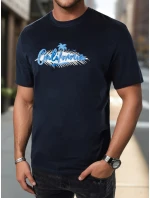 Pánské tmavě modré tričko s potiskem FashionStreet RX5372
