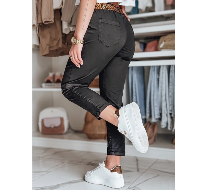 Dámské kalhoty s páskem černé model 21987165 - Dstreet