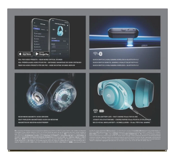 Bezdrátová sluchátka  Nova 3P pro Aqua model 21716745 - Steelseries