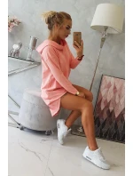 Mikina s dlouhými zády a kapucí meruňková Mikina s dlouhými zády a kapucí meruňková