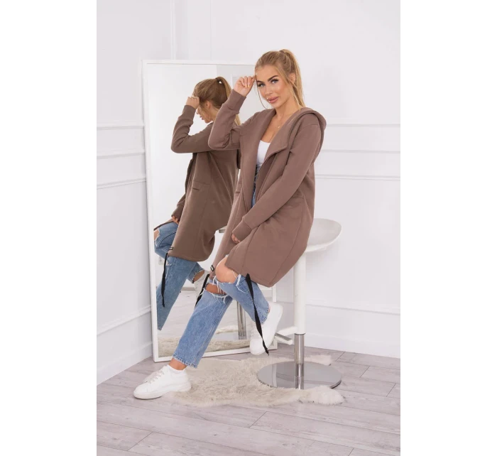 Zateplená bunda s kapucí mocca