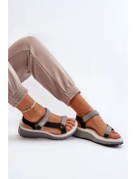 Dámské sandály na platformě a Big Star šedé model 21652812 - Big Star Shoes Dámské sandály na platformě a Big Star šedé model 21652812 - Big Star Shoes