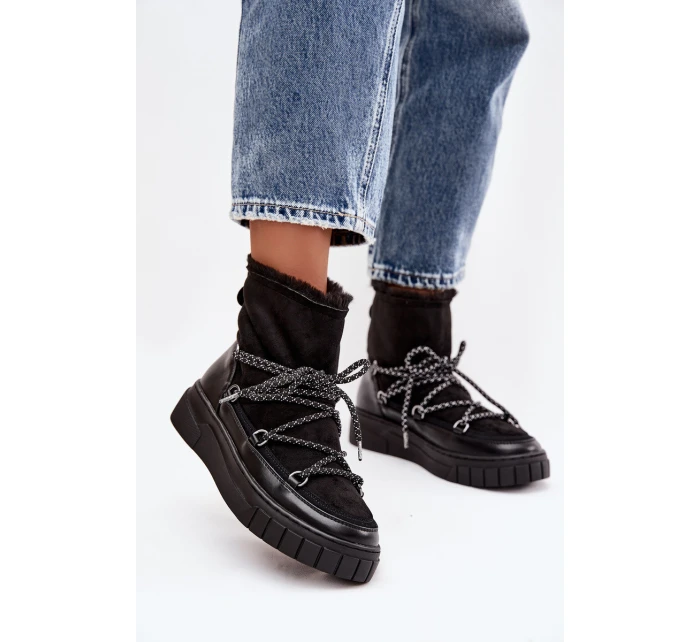 Dámské sněhule s šněrováním Černé model 21757757 - Boto Dámské sněhule s šněrováním Černé model 21757757 - Boto