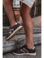 Dámské kožené semišové tenisky model 22386643 hnědé - D&A