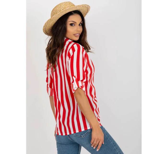 Dámská košile LK BZ model 21035365 Bílá s červenou - Lakerta Dámská košile LK BZ model 21035365 Bílá s červenou - Lakerta