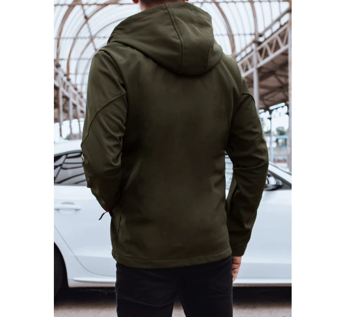 Pánská softshellová bunda s kapucí zelená FashionStreet TX4480 Pánská softshellová bunda s kapucí zelená FashionStreet TX4480