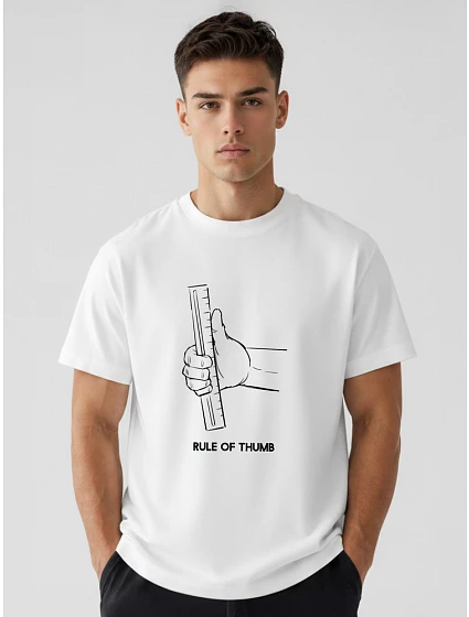 Pánské bavlněné tričko oversize s grafikou bílé FashionStreet NX1006R