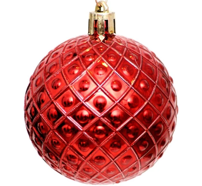 DEKORATIVNÍ PLASTOVÁ CETKA 6CM SADA 35 KS ČERVENÁ