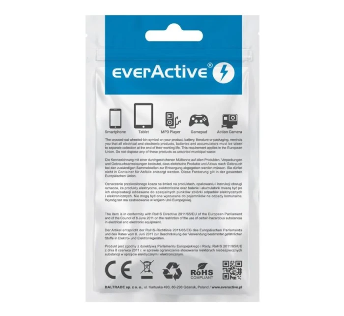 Napájecí kabel everActive CBS-1MW (USB - Micro USB ; 1m; barva bílá)