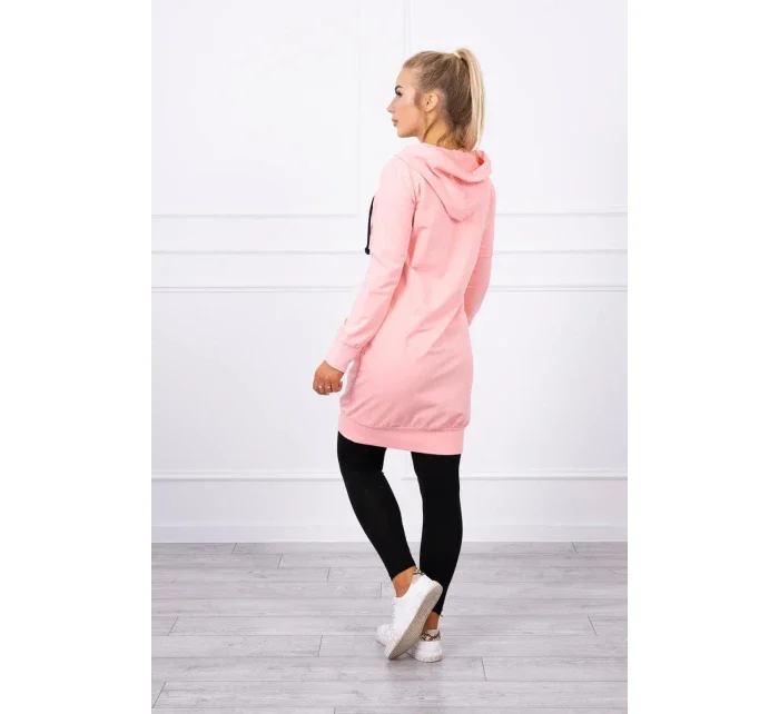 Mikina s kapucí lososová