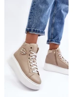 Dámské vysoké tenisky na zip Lemar Bež Katerin Dámské vysoké tenisky na zip Lemar Bež Katerin