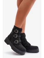 Zateplené boty se zdobením černé model 21670727 - Boto Zateplené boty se zdobením černé model 21670727 - Boto