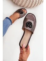 Dámské Pantofle Na Plochém Podpatku S Ozdobným Grafitové model 21698269 - S.Barski Dámské Pantofle Na Plochém Podpatku S Ozdobným Grafitové model 21698269 - S.Barski