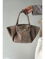 Kožená semišová kabelka béžová model 21728391 - Boto