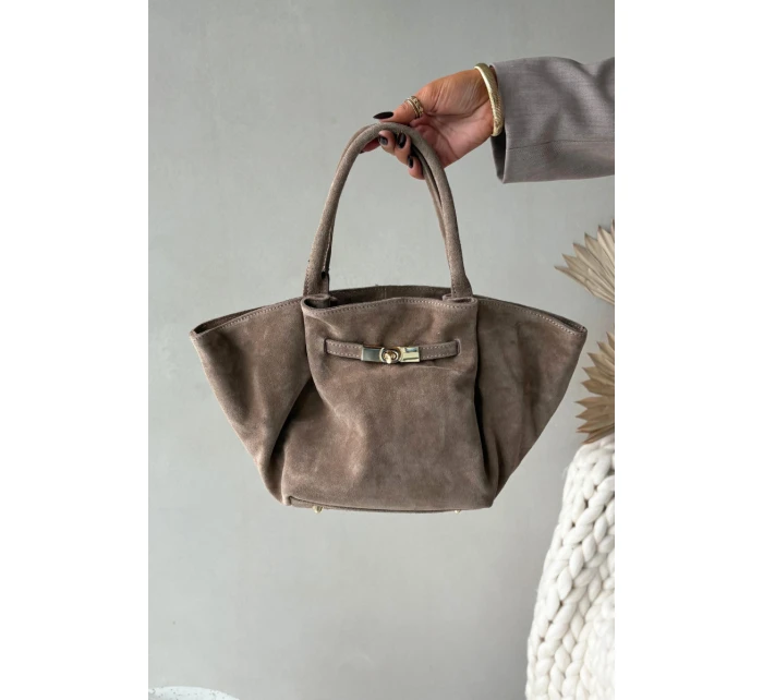 Kožená semišová kabelka béžová model 21728391 - Boto