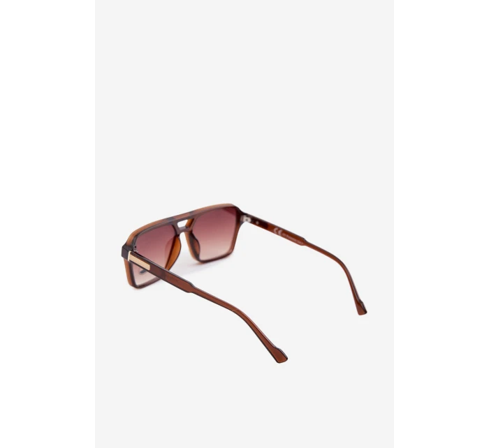 Dámské sluneční brýle se zlatým detailem hnědé