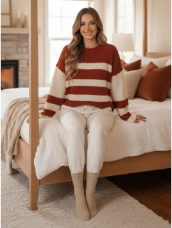 Dámský červenobílý svetr LINEZZA FashionStreet MY2384