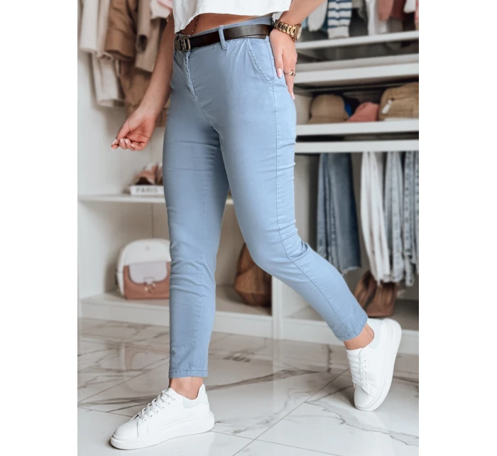 Dámské kalhoty slim fit s páskem LINESKA modrá FashionStreet UY2577