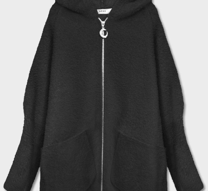Černý přehoz přes oblečení ála alpaka s kapucí (B6007)