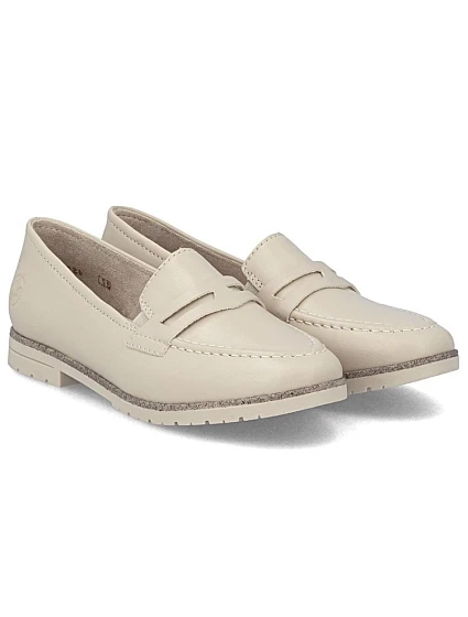 Dámské kožené mokasíny beige model 21910667 - Rieker