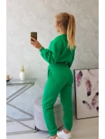 Zateplený set s krátkou mikinou zelený Zateplený set s krátkou mikinou zelený