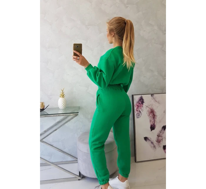 Zateplený set s krátkou mikinou zelený Zateplený set s krátkou mikinou zelený