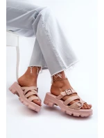 Dámské Pantofle Na Nízkém Podpatku  Růžové model 21661812 - Zaxy