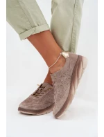 Kožené dámské tenisky s  šedé model 22026514 - SERGIO LEONE