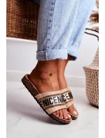 Nazouváky Na Korkové Podrážce Se Zirkony Béžové Be Nice Nazouváky Na Korkové Podrážce Se Zirkony Béžové Be Nice